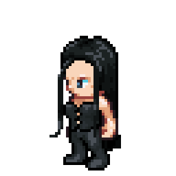 Pixel art female character with blonde hair — personalized couple game sprite